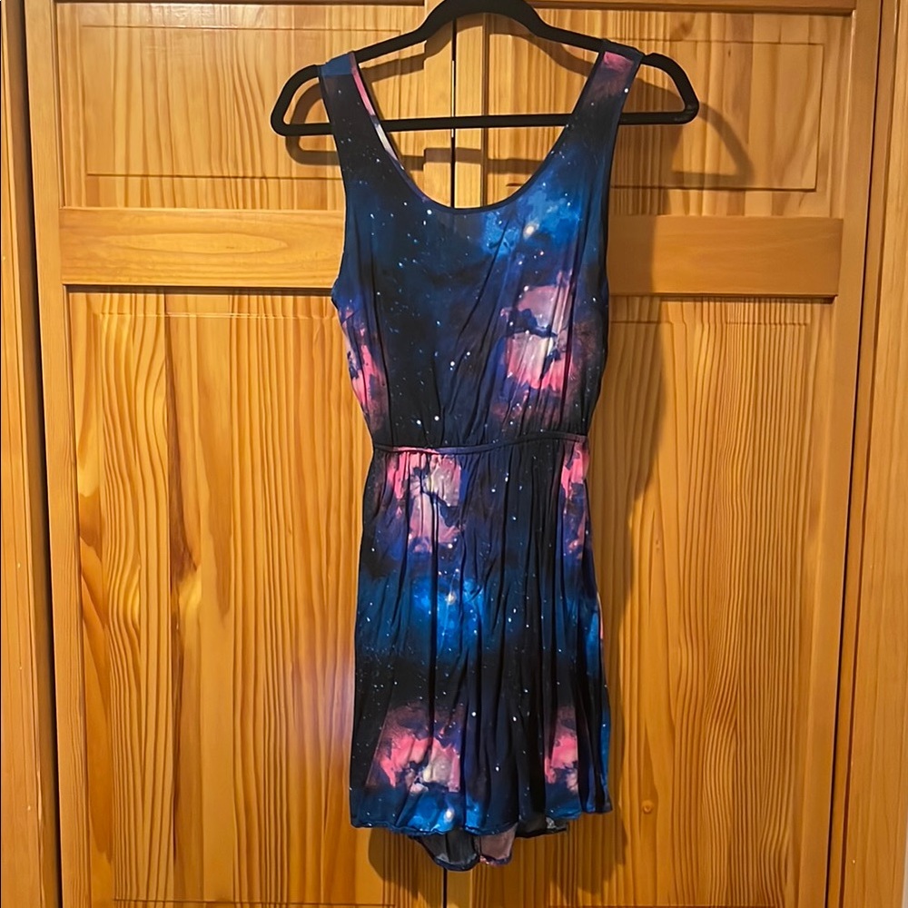 Galaxy Print Sleeveless Dress
